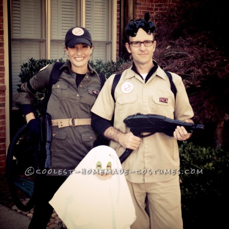 Cool Homemade Ghostbuster Mom and Dad Take Out the Little Ghost