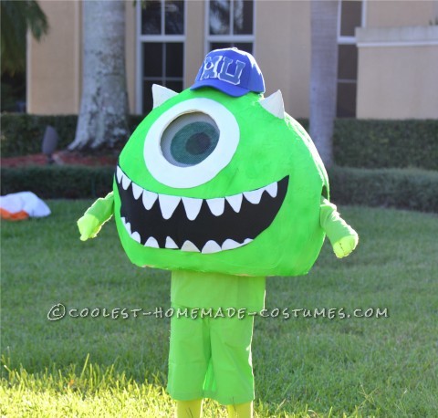 Coolest Homemade Mike Wazoski Halloween Costume