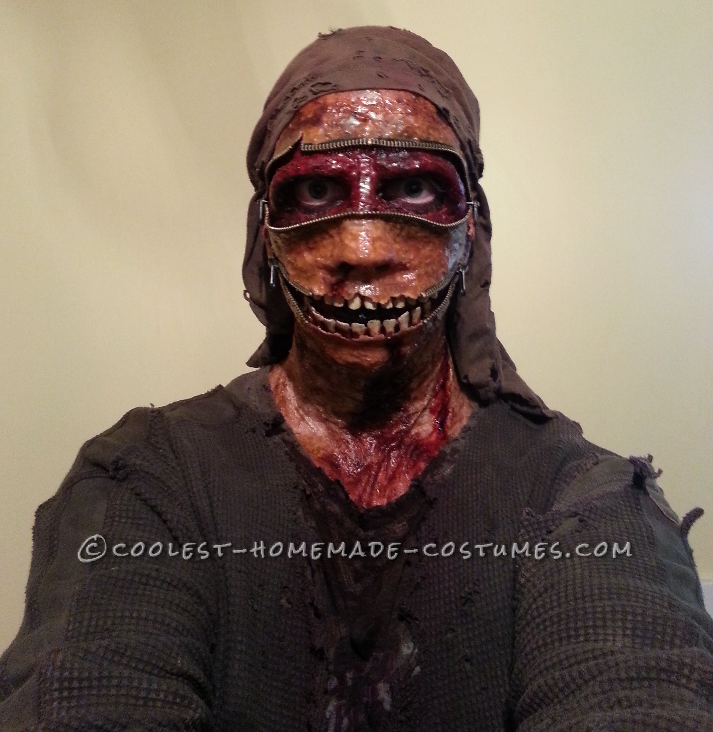 Homemade Zombie Zipper Costume That'll Freak You Out!
