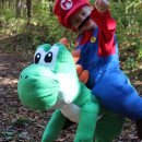 Cool Homemade Illusion Costume for a Toddler: Its Me Mario... And Yoshi Too!