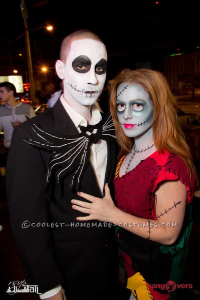 Jack and Sally Skelington with Awesome Makeup Details