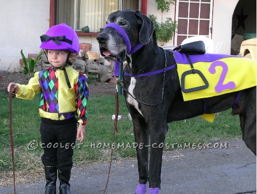 Coolest Jockey and Horse Costume: Off to the Races!