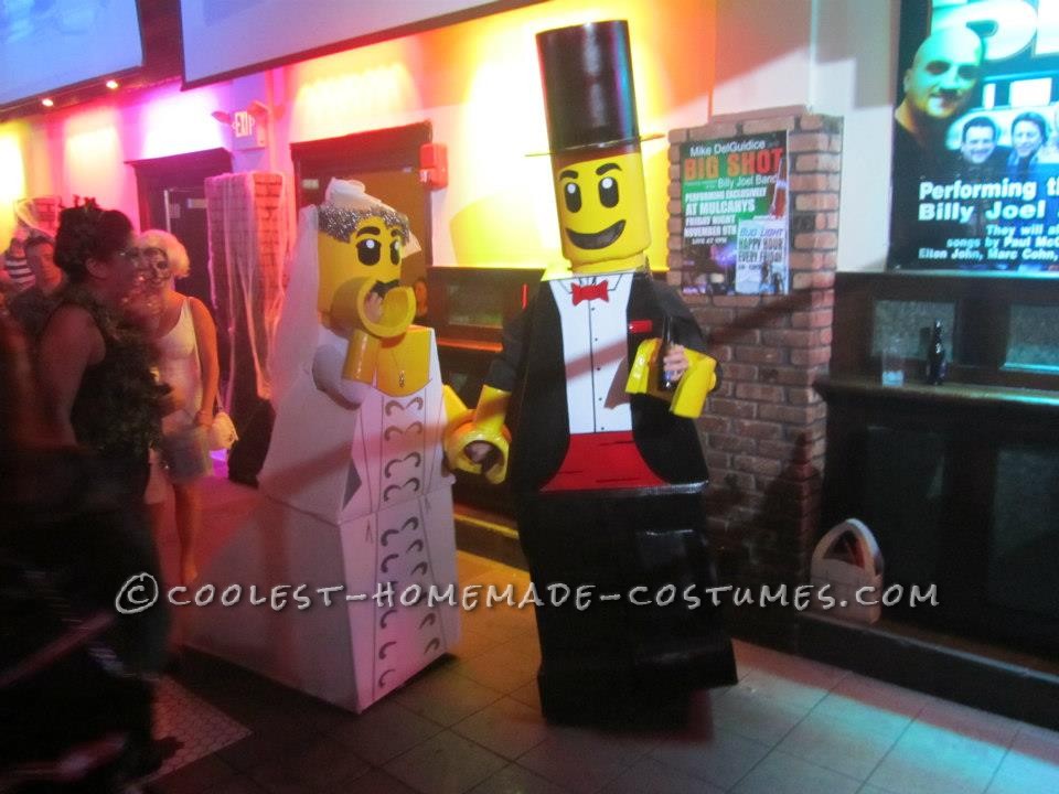 Cool Homemade LEGO Bride and Groom Couple Halloween Costume