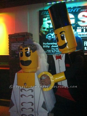 Cool Homemade LEGO Bride and Groom Couple Halloween Costume