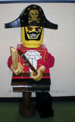 Prize-Winning Homemade Lego Minifig Pirate Costume for a 6 Year Old Boy