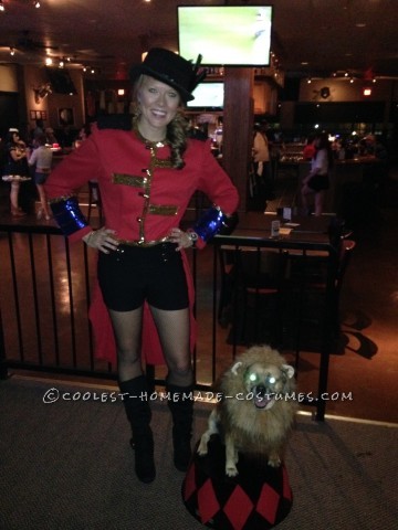 Cool Dog and Owner Couple Costume: Lion Tamer and Her Ferocious Lion!