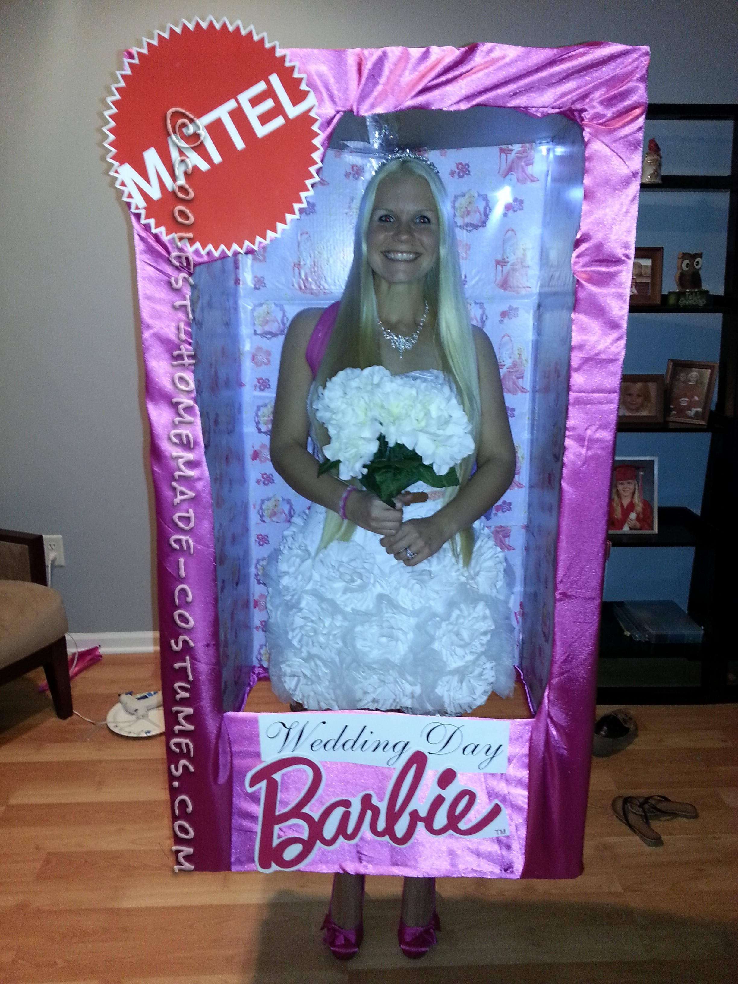 Look-a-Like Wedding Day Barbie-in-a-Box Homemade Halloween Costume