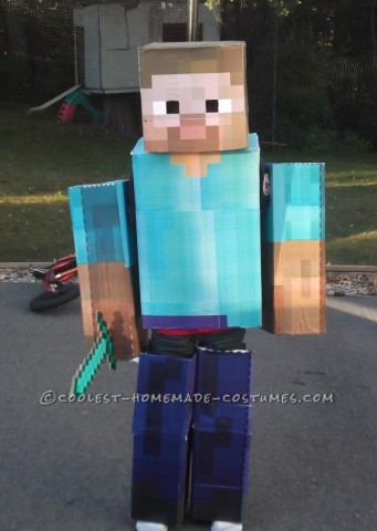 Cool DIY Cardboard Box Costumes: Minecraft Iron Golem and Herobrine