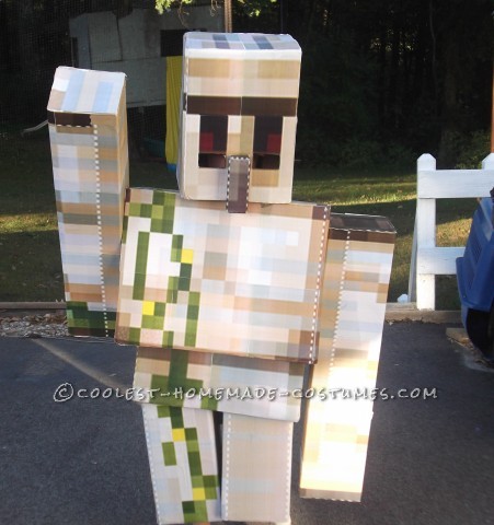 Cool DIY Cardboard Box Costumes: Minecraft Iron Golem and Herobrine