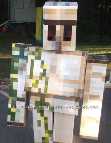 Cool DIY Cardboard Box Costumes: Minecraft Iron Golem and Herobrine