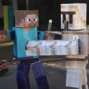 Cool DIY Cardboard Box Costumes: Minecraft Iron Golem and Herobrine