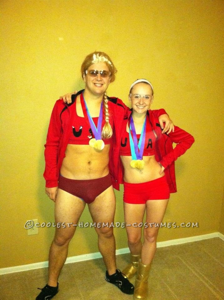 Cool Homemade Misty May and Kerri Walsh Olympic Swimmers Couple Costume