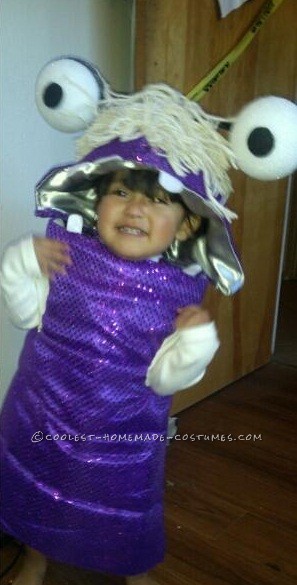 Sweet Little DIY Monsters Inc. Boo Costume for a Toddler