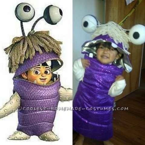 Sweet Little DIY Monsters Inc. Boo Costume for a Toddler