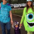 Cool DIY Monsters Inc. Family Costume: Sully, Mike and Boo