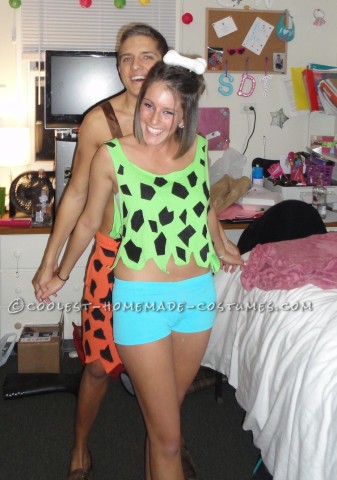 Cute and Sexy Pebbles and Bam Bam Couple Costume