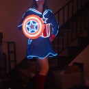 Glowing Mrs. Captain America Costume - Light of the Party!