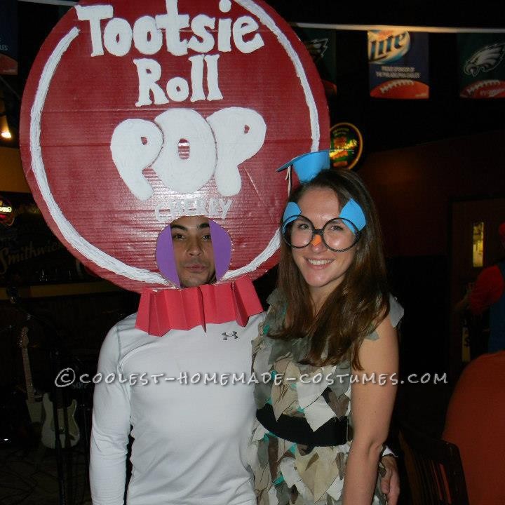 Cool Homemade Couple Costume Idea: Tootsie Roll Pop and Ms. Owl