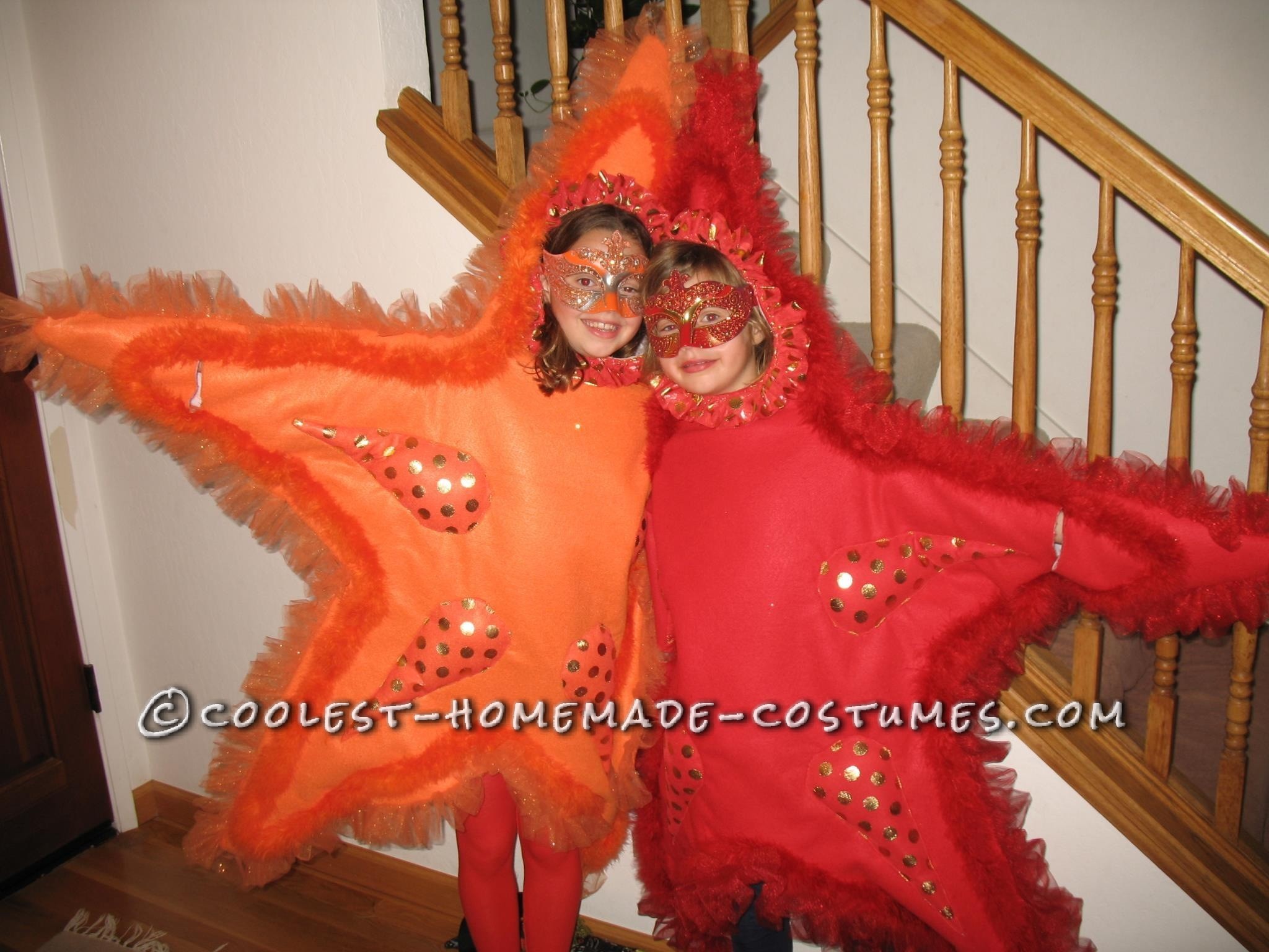 Awesome DIY Sea Star Costumes for two Happy Girls