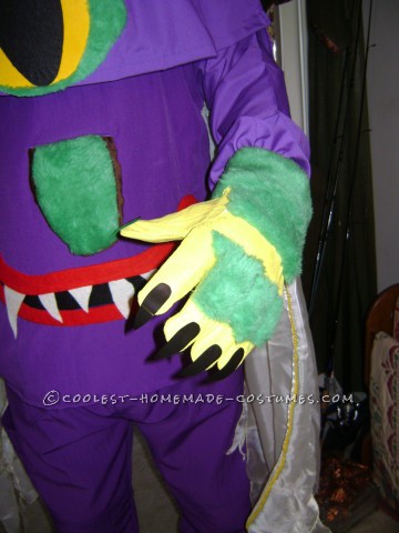 Funny DIY Halloween Costume Idea: Nightmarish Purple People Eater on the Prowl