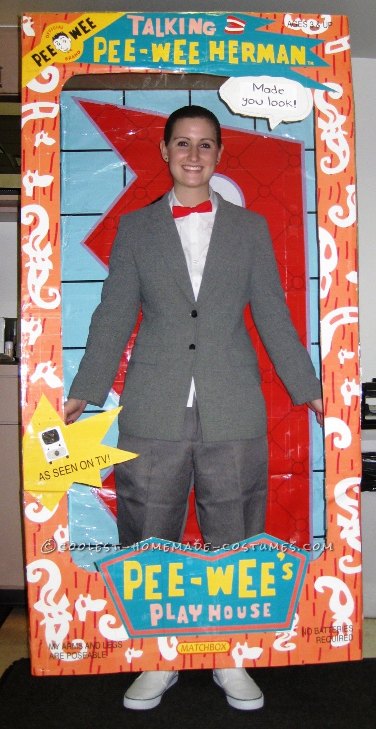 Coolest Homemade Pee Wee Herman Doll In The Box Costume