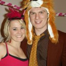 Pink Flamingo and Hedgehog Couple Costume for Alice in Wonderland Party