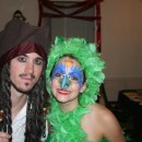 Fun Homemade Pirate and Parrot Couple Costume