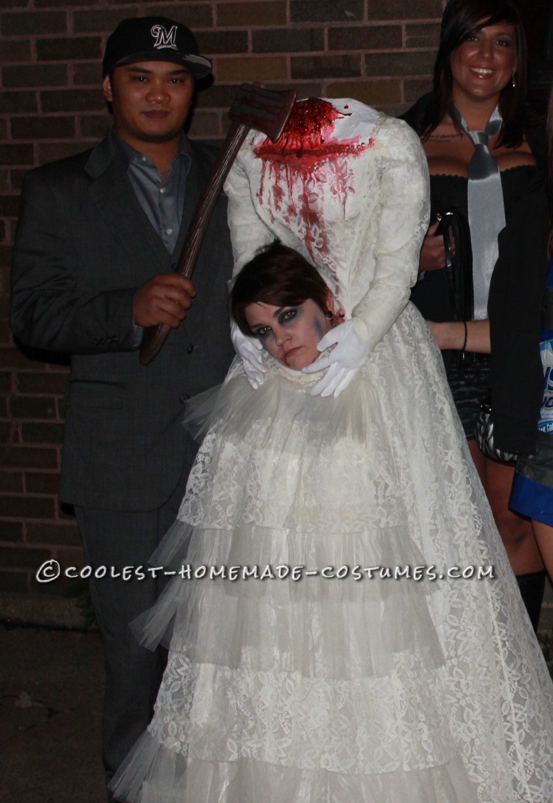 Realistic Decapitated Bride Costume