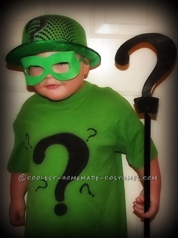 DIY Riddler Costume for 3-Year Old Boy Obsessed With All Things Batman