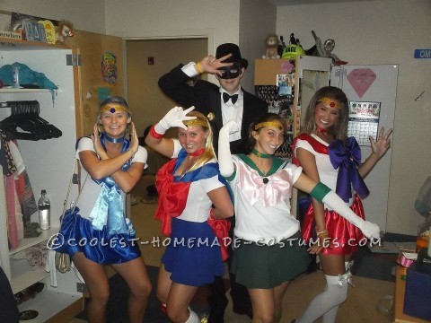 Sexy Sailor Squad and Tuxedo Mask Group Halloween Costume