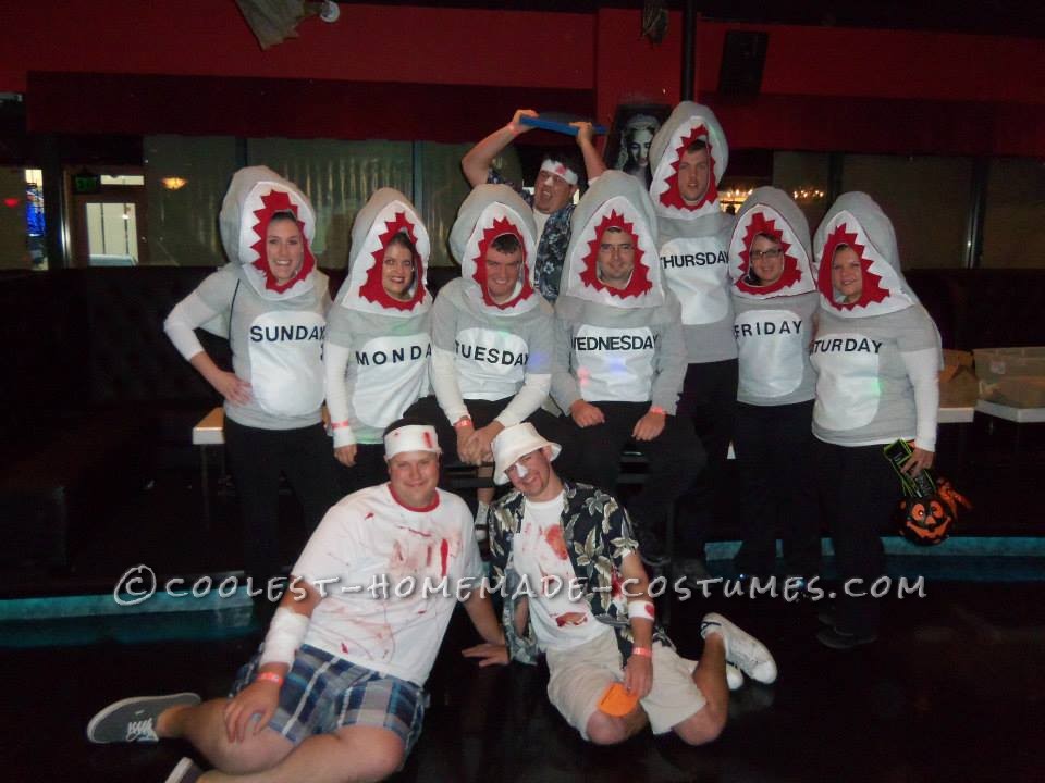 Cool Homemade "Shark Week" Group Costume
