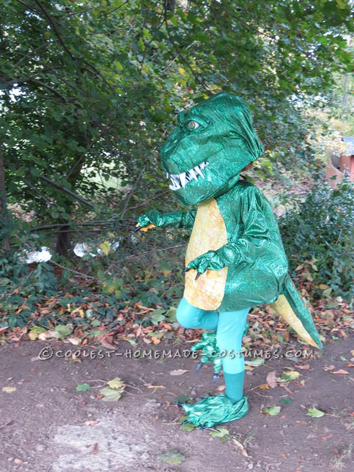Shiny T-Rex Costume for a Dinosaur-Obsessed 6-Year-Old Girl