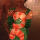 Coolest Homemade Spring Roll Costume for a Woman
