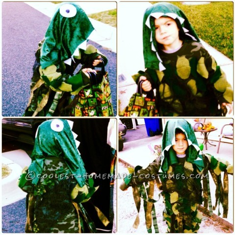 Cool Homemade Swamp Monster Costume for a Boy