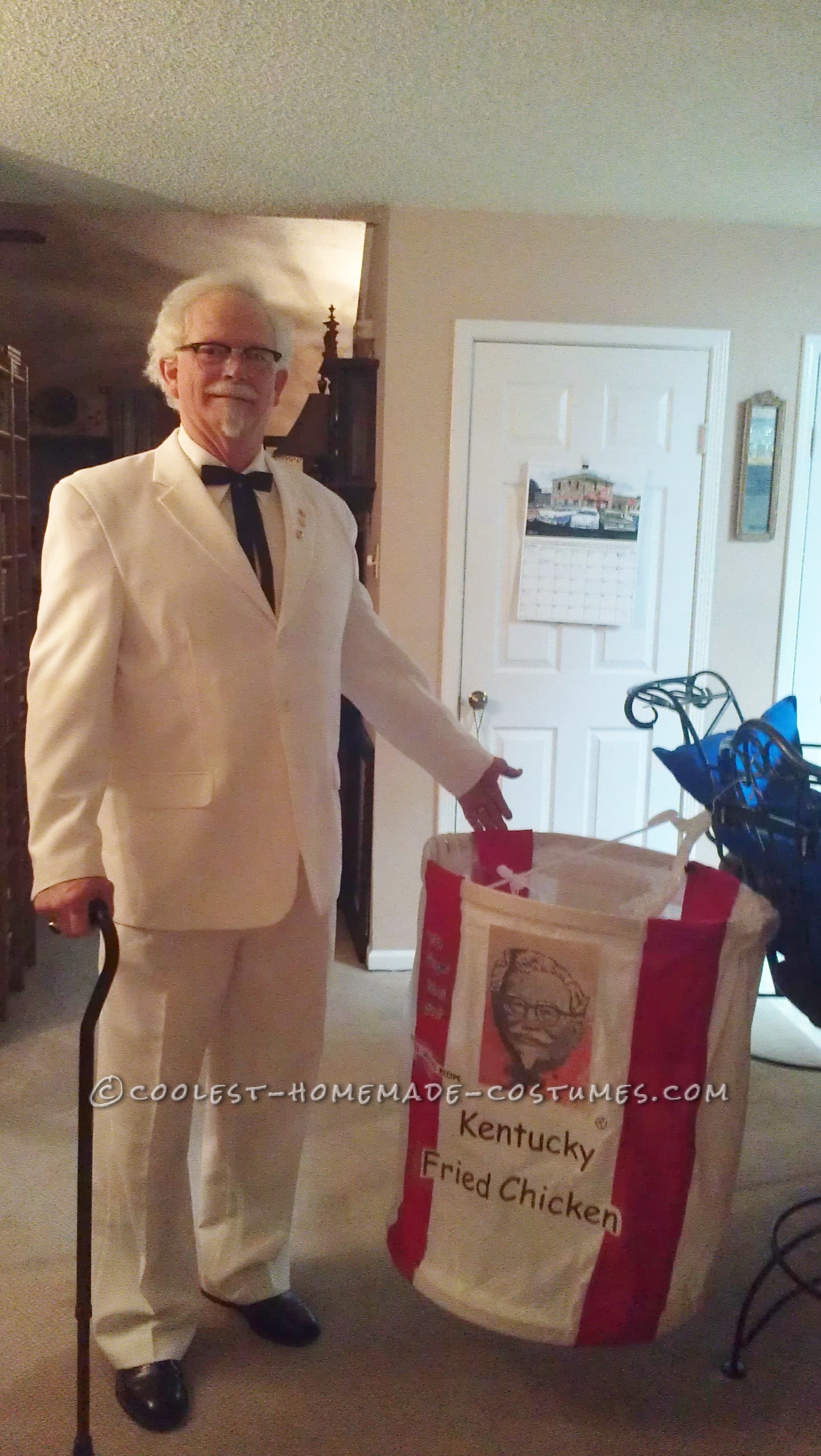 The Colonel and his Bucket of Chicken Homemade Halloween Couple Costume