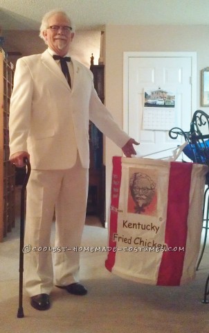 The Colonel and his Bucket of Chicken Homemade Halloween Couple Costume