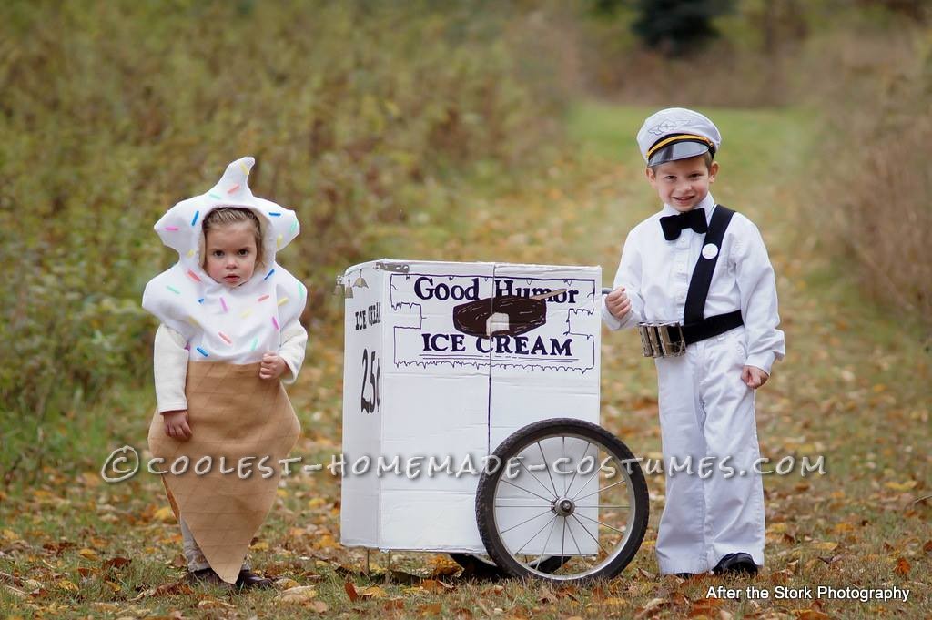 Vintage Good Humor Couple Costume: Ice Cream Man Ice Cream Cone