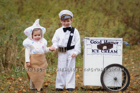 Vintage Good Humor Couple Costume: Ice Cream Man Ice Cream Cone