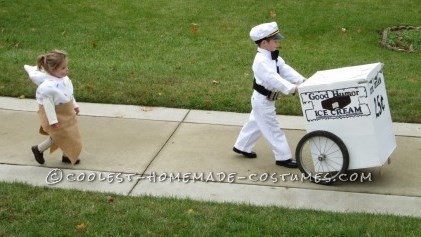 Vintage Good Humor Couple Costume: Ice Cream Man Ice Cream Cone