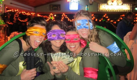 Cool DIY Girl's Group Costume for Under $20: Ninja Turtle Power!