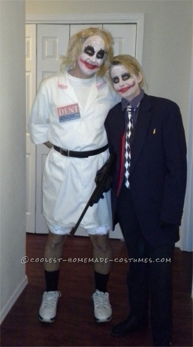 Cool Homemade Couple Costume Idea: Joker and his Tag Line "Why So Serious?!"