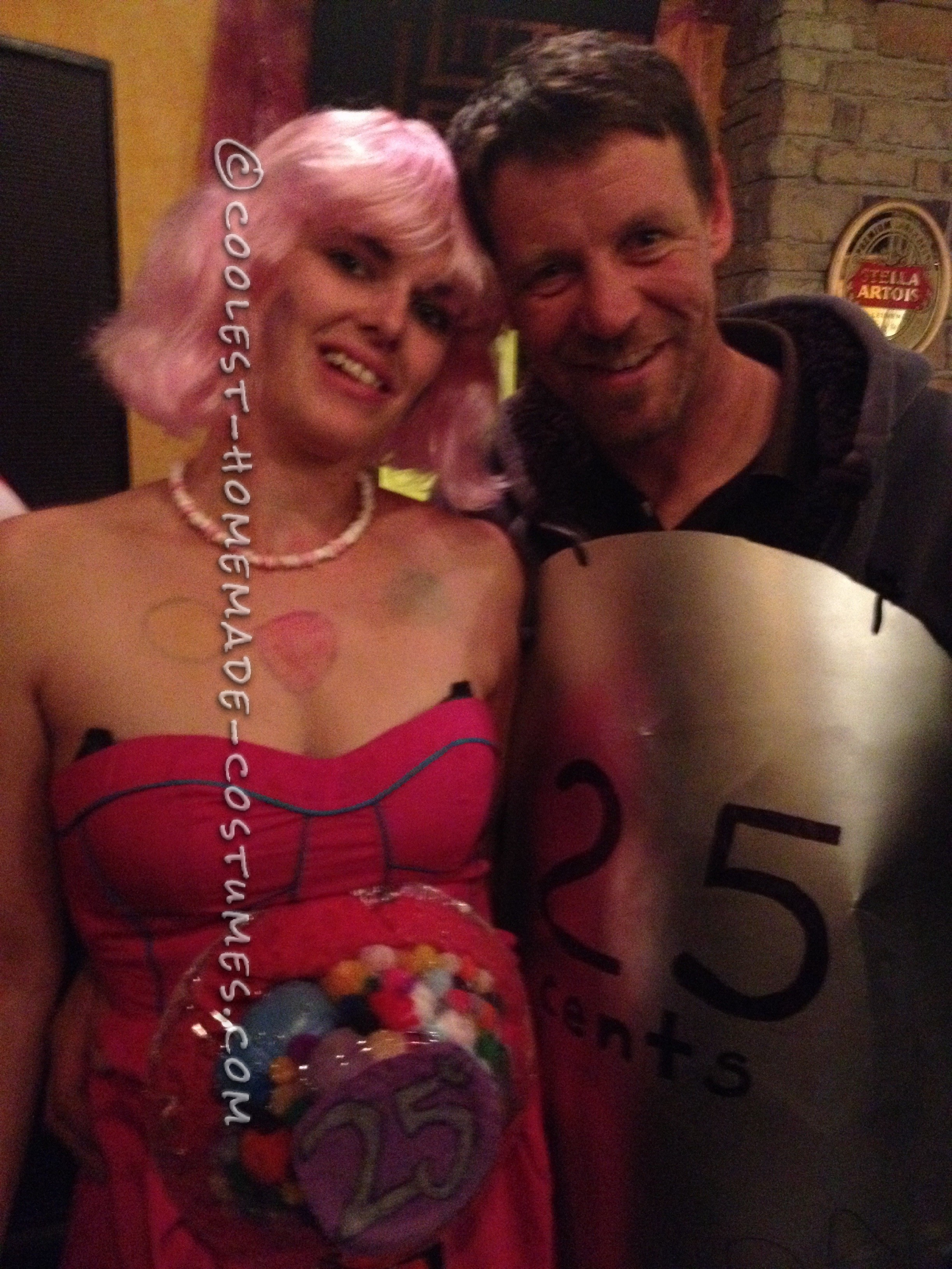 Cool Gumball Machine and 25 Cent Coin Couple Halloween Costume