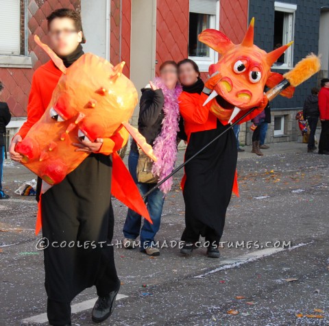 Dragon Head Costume Made with Paper Mache