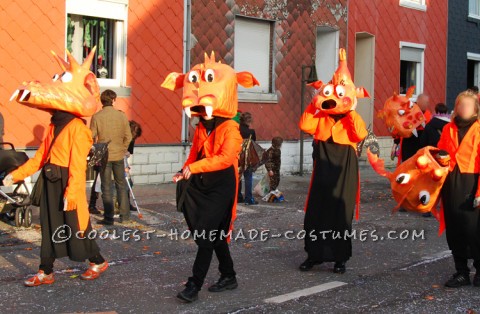 Dragon Head Costume Made with Paper Mache