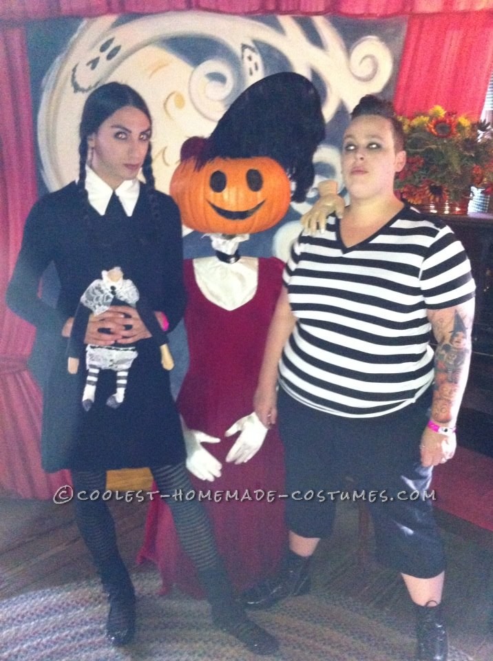 Gender-Swapped Wednesday and Pugsley Addams Couple Costume