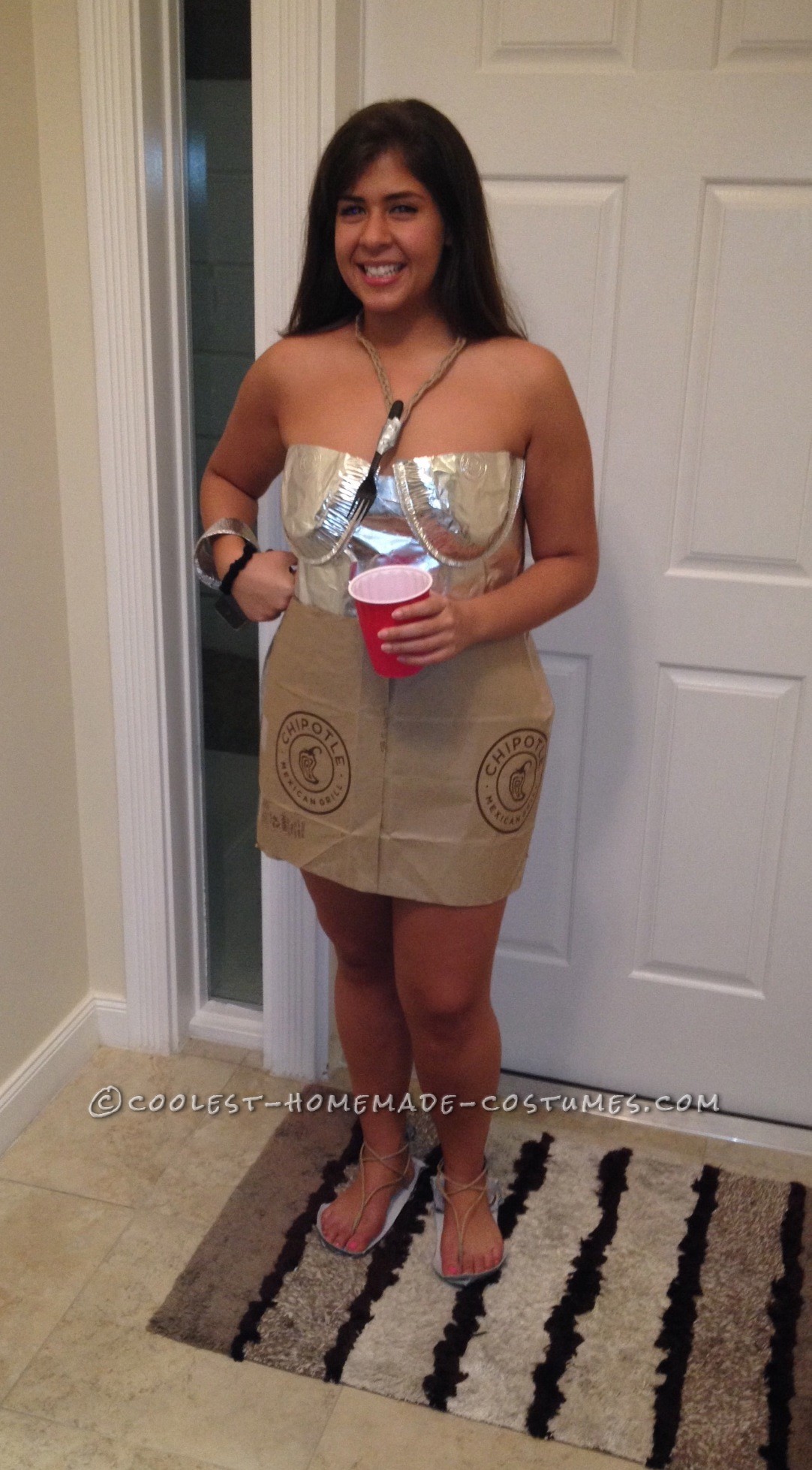Anything But Clothes (ABC) Party Costume Idea: Chipotle. 