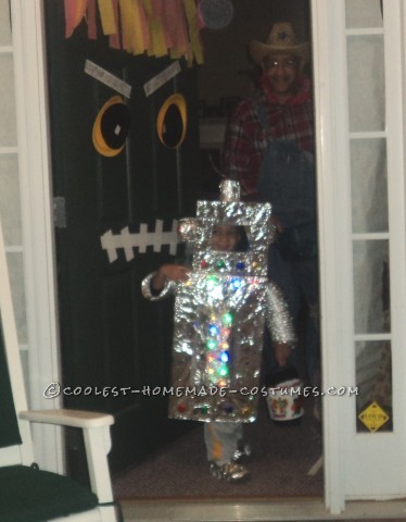 DIY Toddler Robot Costume with Blinking Lights