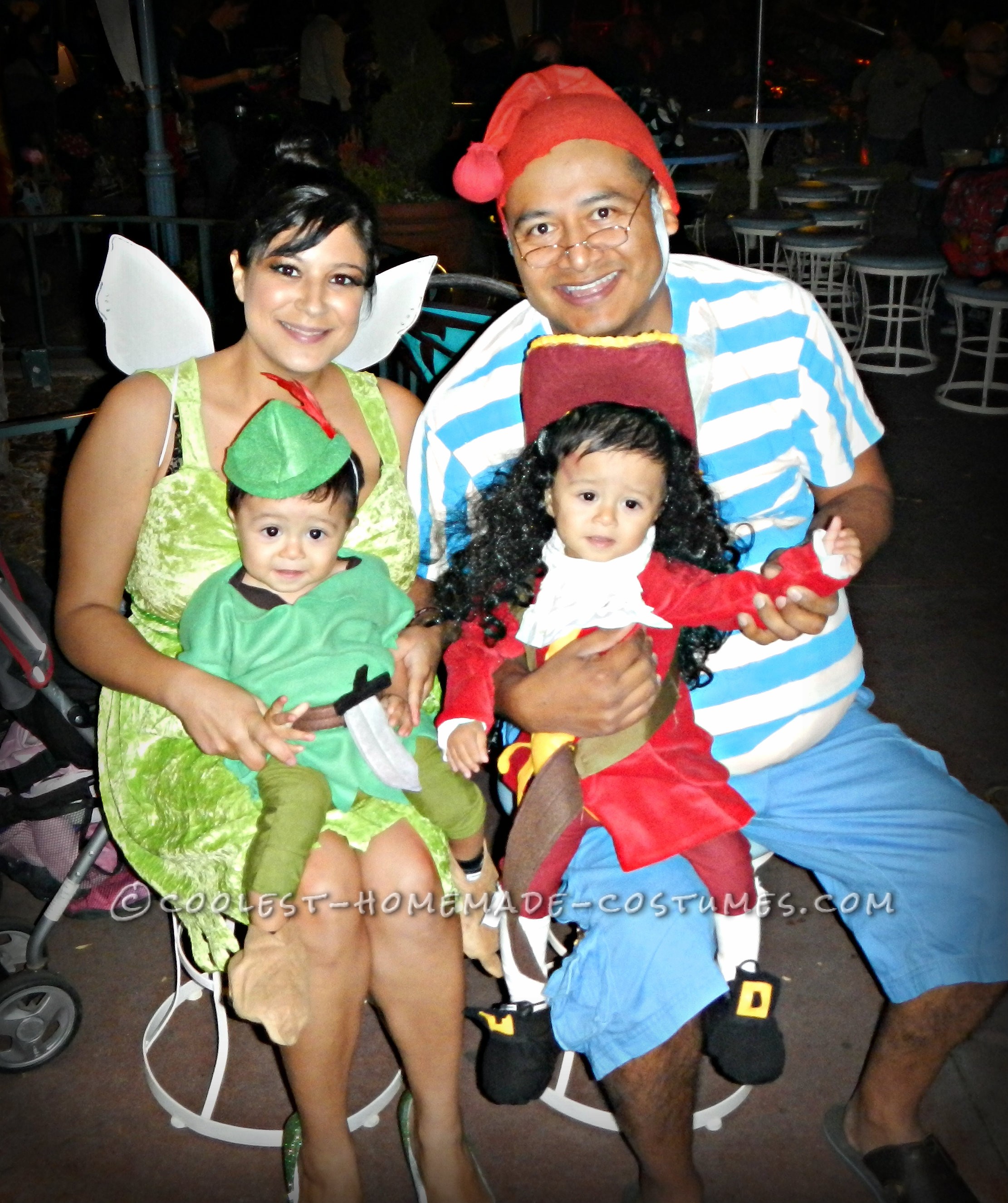 Cool Captain Hook and Peter Pan Twin Toddler Costumes and Daddy Mr. Smee