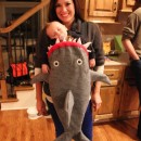 Coolest Baby Shark Attack Costume Using Baby Carrier