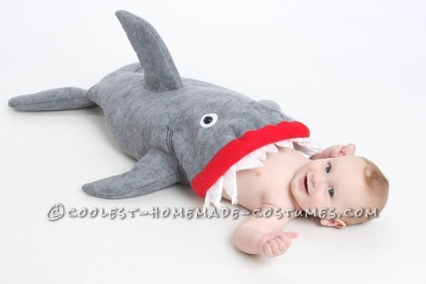 Coolest Baby Shark Attack Costume Using Baby Carrier